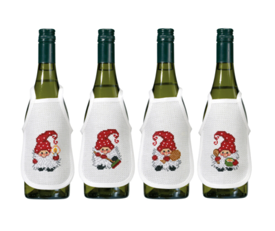 Kirjontasetti Tonttujen toimet 4 kpl 10 x 15 cm