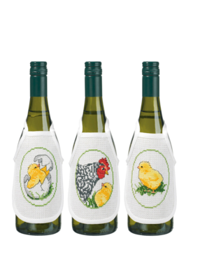 Kirjontasarja Pääsiäinen 3 kpl pullonpäällinen 10 x 15 cm