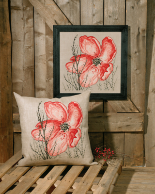 Kirjontapaketti Unikko 60 x 60 cm