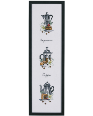 Kirjontasarja Kolme kahvipannua 15 x 55 cm