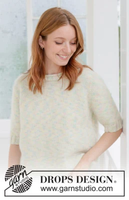 266-29 Pastel Bloom Sweater by DROPS Design