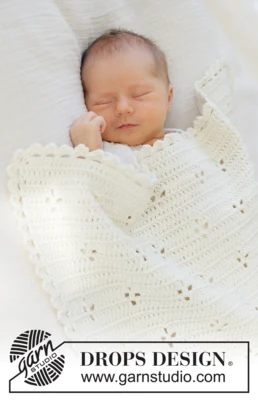 51-4 Feather Bloom Blanket by DROPS Design