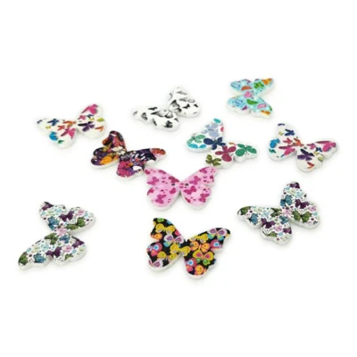 HobbyArts Pull Buttons Butterfly 28 mm, 10 kpl.