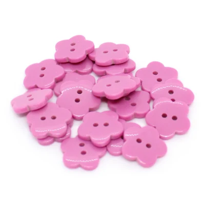 HobbyArts Muoviset napit Pink Flower 15 mm, 20 kpl