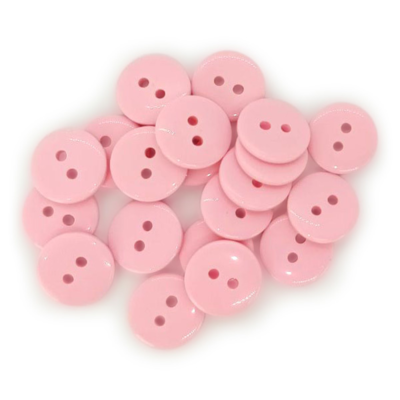 HobbyArts Pyöreät muovinapit Pinkki, 12.5 mm, 20 kpl