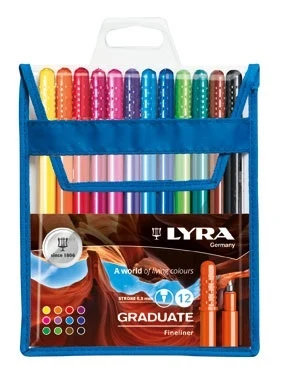 Lyra Graduate Fineliner Tusser, 12 kpl