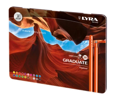 Lyra Graduate Fineliner Tusser, 20 kpl