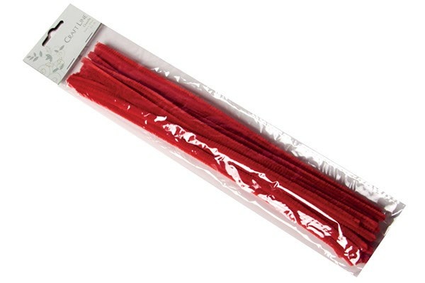 Craft Line Chenille Red 0,9x30 cm, 15 kpl