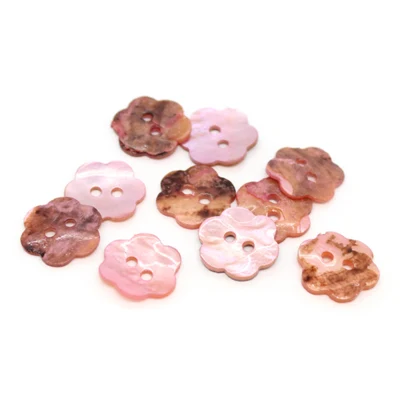HobbyArts Mother of Pearl Buttons Flower Pink 15 mm, 10 kpl