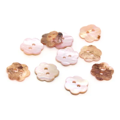 HobbyArts Mother of Pearl Buttons Kukka Vaaleanpunainen 15 mm, 10 kpl
