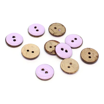 HobbyArts Glazed Coconut Buttons Vaaleanvioletti 15 mm, 10 kpl