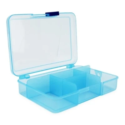 Muovilaatikko kannella Sininen 14,5 x 10 cm, 5 lokeroa