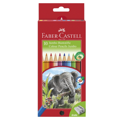 Faber-Castell värikynät Jumbo 10 kpl + kärjet Elephant