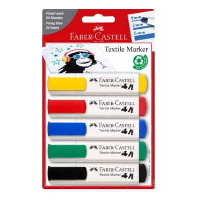 Faber-Castell Textile markers 5 kpl