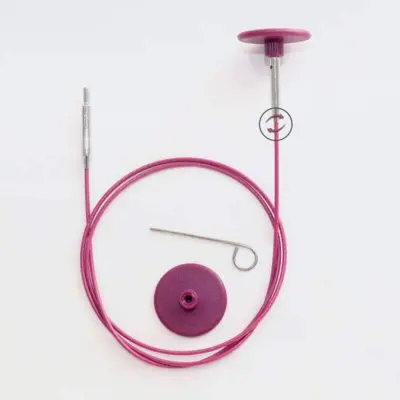 KnitPro ruostumattomasta teräksestä valmistettu kääntyvä kaapeli (40-150 cm)