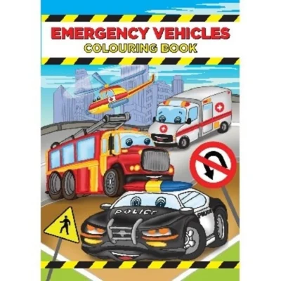 Värityskirja A4 Emergency Vehicles, 16 sivua