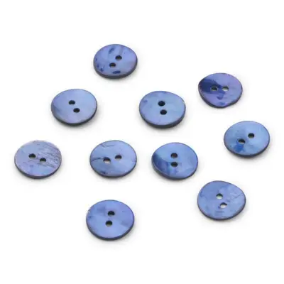 HobbyArts Helmiäisnapit, siniset, 15 mm, 10 kpl
