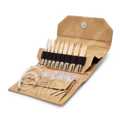 LYKKE Vaihdettavat Pyöröpuikkosetti Naturale, Tan, 9 cm