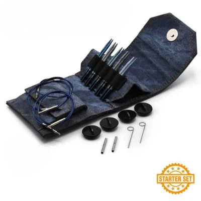 LYKKE Vaihdettava Pyöröpuikkosetti, Indigo, Starter Set, Sininen, 9 cm