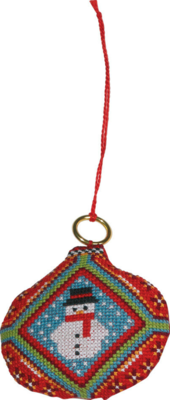 Kirjontapakkaus Lumimiespallo 8 x 8 cm