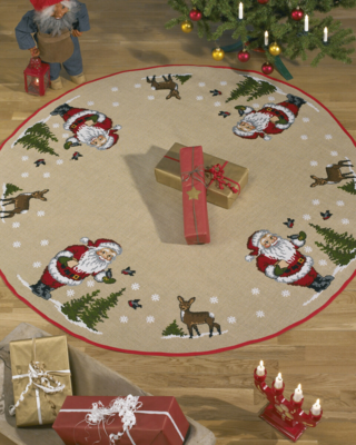 Kirjontapaketti Tonttu ruokkii lintuja 170 cm Ø